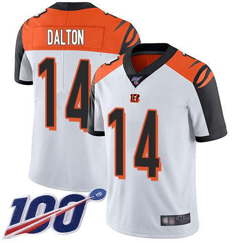 Cincinnati Bengals Limited White Men Andy Dalton Road Jersey NFL Footballl #14 100th Season Vapor Untouchable->cincinnati bengals->NFL Jersey